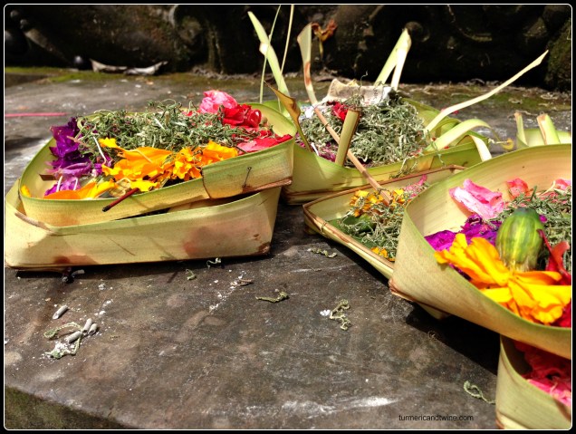 flower offerings in Bali