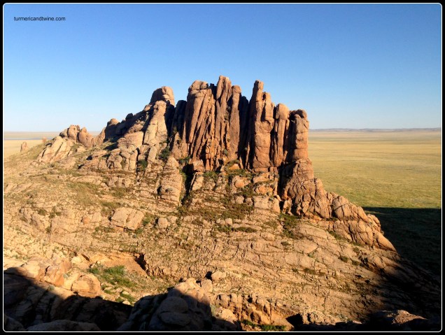 rock formations on the steppe, Mongolia