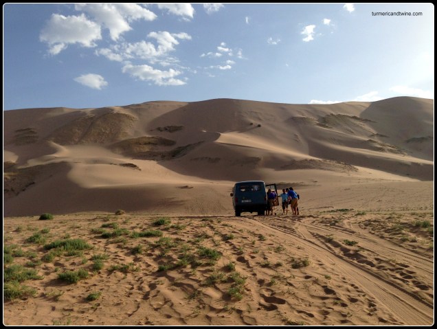 Russin van in Gobi Desert, Mongolia